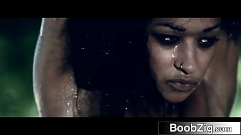 Super Mind-blowing Dark-hued Ultra-cutie Tied Up & Ripped up By Her White Tormentor