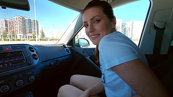 Her fetish, guzzle jism in the car