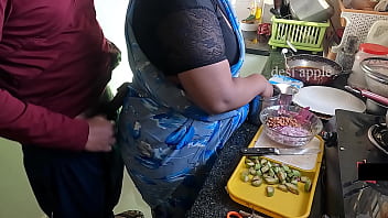 Demonstrating and wanking infront of maid swathi in kitchen