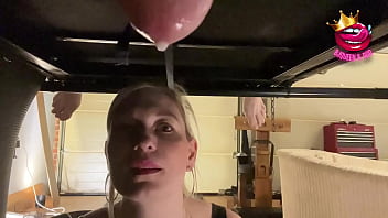 Close up ruined multiple times into a glass on jacking table