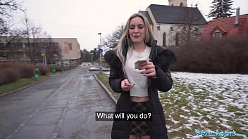 Public Agent Married platinum-blonde babe has fucky-fucky with a stranger with a huge yam-sized man meat