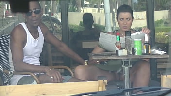 Cuckold Wifey #4 Part 3 - Husband films me outside a cafe Upskirt Showing and having an Bi-racial affair with a Dark-hued Man!!!