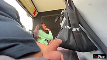 A stranger damsel masturbated off and bj'ed my pinkish cigar in a public bus full of people