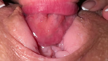 Red-hot vagina munching and close up milky white-hot pummel with roommate in pajamas