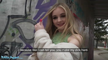 Public Agent Platinum-blonde British Babe Point of view Deep-throat off and Torn up Outside