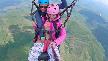 Raw Twat Splooging IN THE SKY 2200m High In The Clouds while PARAGLIDING
