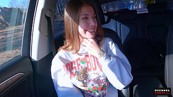 Real Russian Teenager Hitchhiker Woman Agreed to Make Deep-throat Suck off Stranger for Cash and Gulped Jizz - MihaNika69 and Michael Frost